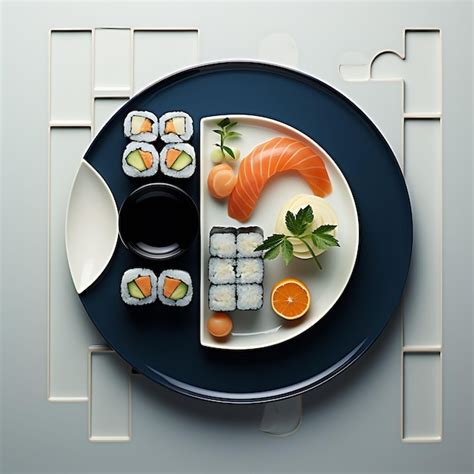 Premium Photo Photoshoot Of Sushi Restaurant Square With Circular