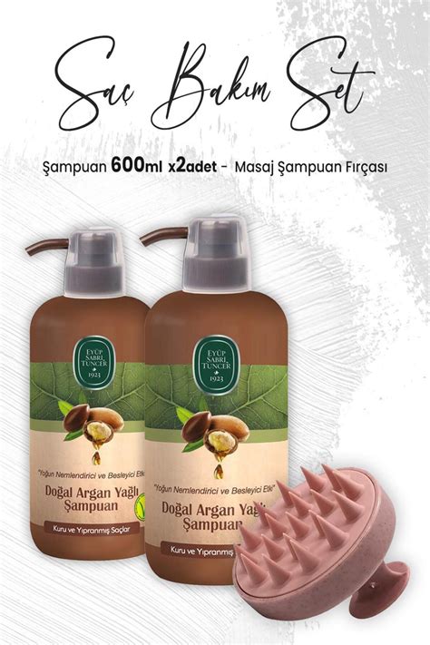 Eyüp Sabri Tuncer Doğal Argan Yağlı Şampuan 600 ml X 2 Adet Ve Masaj