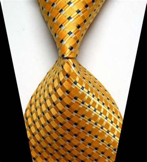 New Classic Yellow JACQUARD WOVEN Silk Men S Tie Necktie Mens Fashion