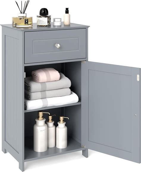 Small Bathroom Cabinet for Small Spaces, Freestanding Single Door