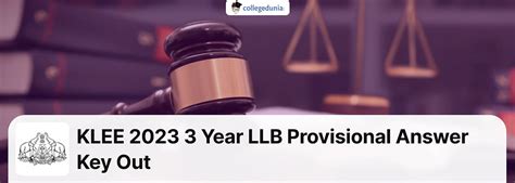 Klee 2023 3 Year Llb Provisional Answer Key Out