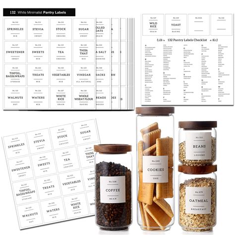 Buy Minimalist Kitchen Pantry Labels Preprinted For Containers