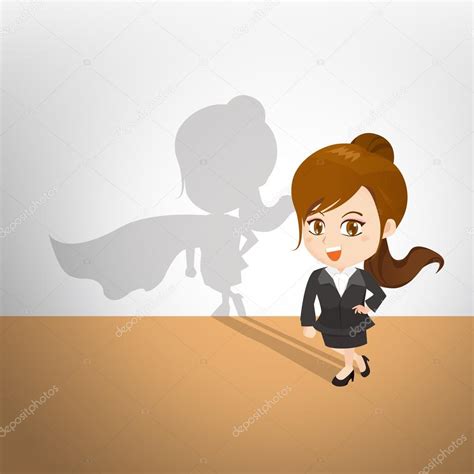 Cartoon Illustration Businesswoman Act Superhero Stock Vector Image By ©etoileark 92050428