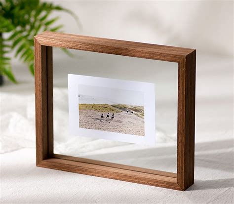 Custom Large Floating Frame In Dark Walnut Veneer Personalized Pressed