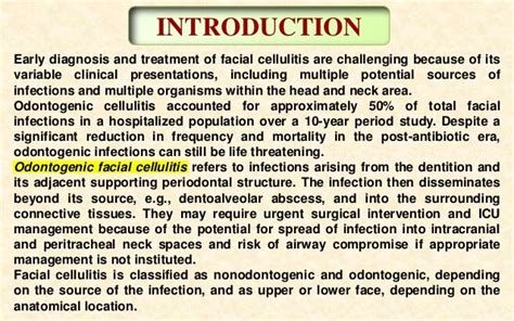 Odontogenic Facial Cellulitis Management