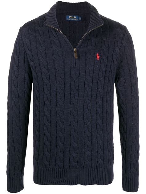 Polo Ralph Lauren Cable Knit Half Zip Jumper Farfetch