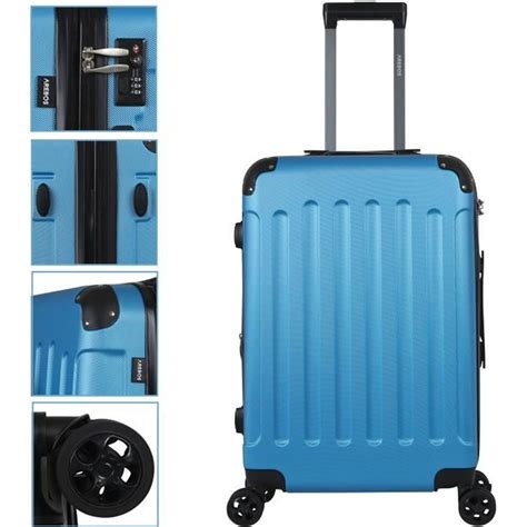 Arebos Valise De Voyage Roulettes Rigide Valise De Transport Xl Bleu