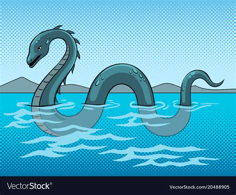 Nessie monster pop art Royalty Free Vector Image