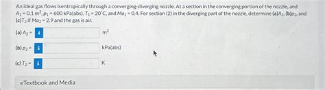 Solved An Ideal Gas Flows Isentropically Through A Chegg