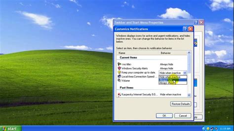 How To Hide Inactive Tray Icons In Windows Xp Youtube