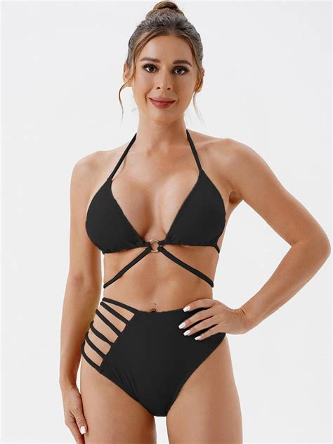 Buy KRENOZ Women Halter Neck Medium Coverage Bikini Set Lingerie Set For Women 32771520 Myntra