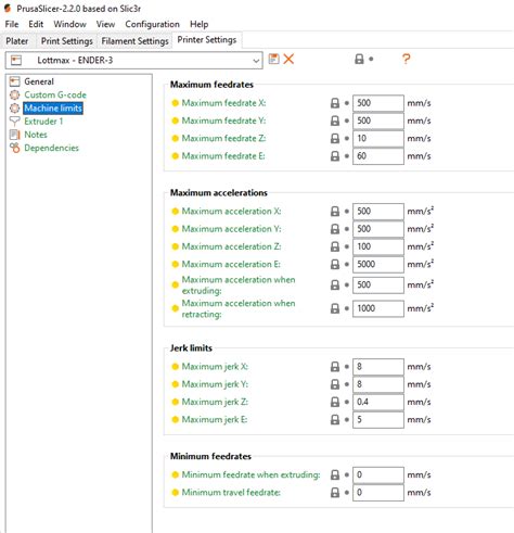 Help with understanding 'Machine limits' settings in Prusa Slicer – PrusaSlicer – Prusa3D Forum