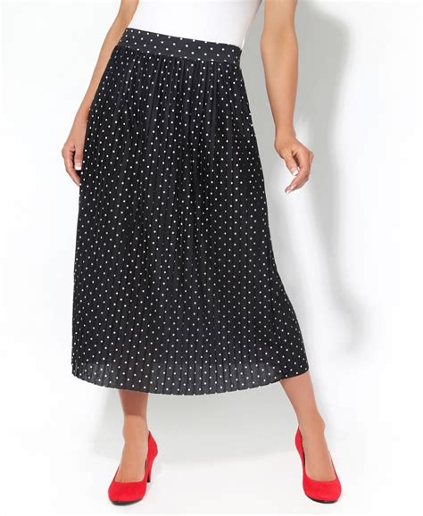 Midi Skirt Polka Dot Pleated Midi Skirt Krisp