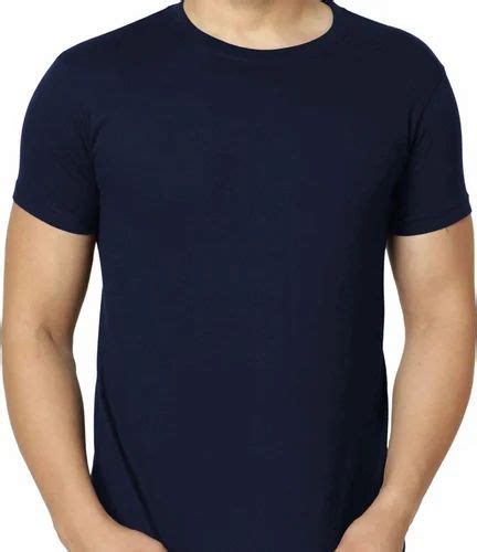 Cotton Promotional Men Navy Blue Plain T Shirt Round Neck At Rs 199