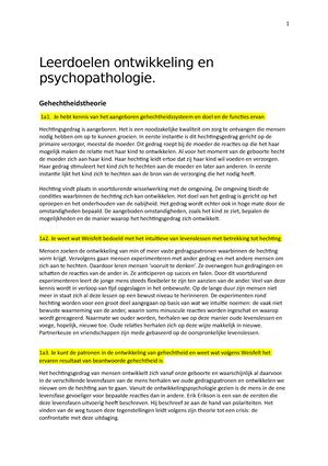 Samen Vatting Praktische Psychologie Asd Ontwikkeling En