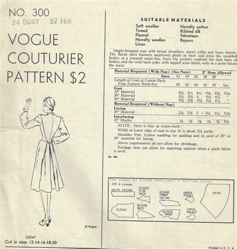 S Ww Vintage Vogue Sewing Pattern B Coat The Vintage