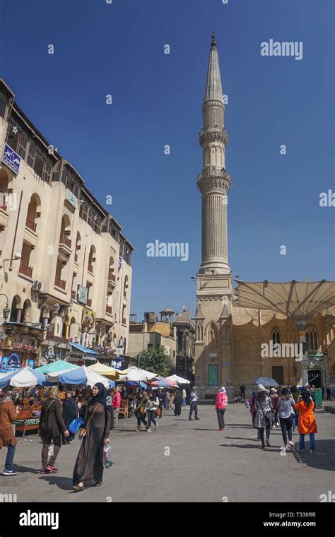 Cairo Egypt Al Hussein Mosque On The Edge Of Khan El Khalili A