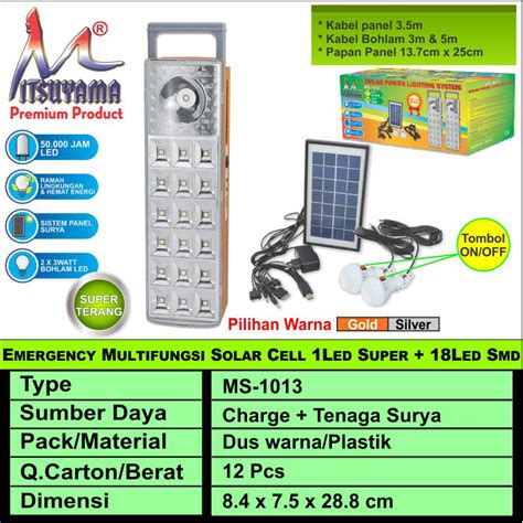 Jual Lampu Emergency Solar Cell Multifungsi Mitsuyama Ms Shopee