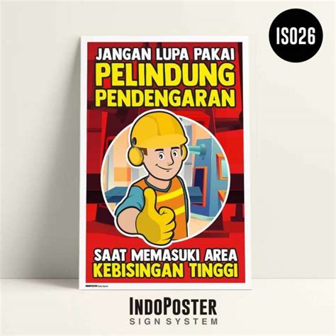 Jual Safety Poster K3 Gunakan Pelindung Pendengaran Earmuff A1 Di