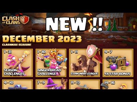 December New Update Events Calendar Clash Of Clans Youtube