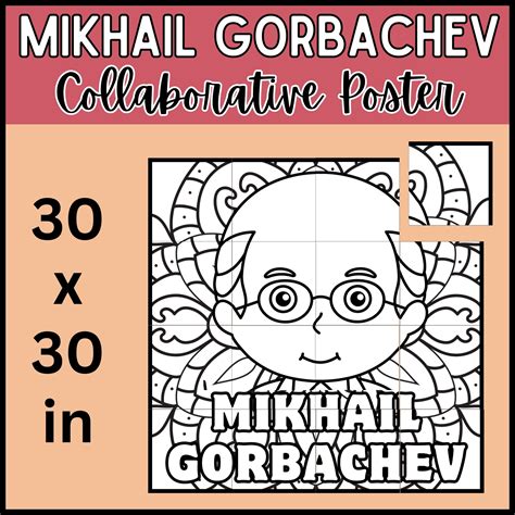 Mikhail Gorbachev Coloring Collaborative Poster Art Project Bulletin ...