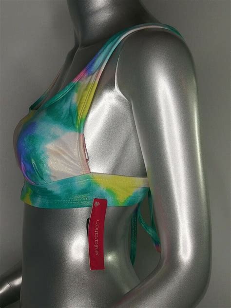 Xhilaration Juniors Bralette Bikini Top Metallic Tie Dye Size Large EBay