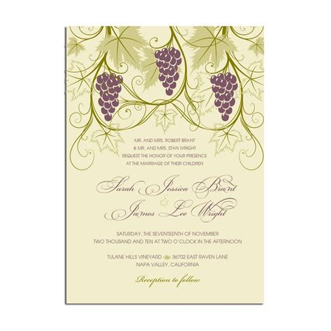 Vineyard Themed Wedding invitations Stationery by