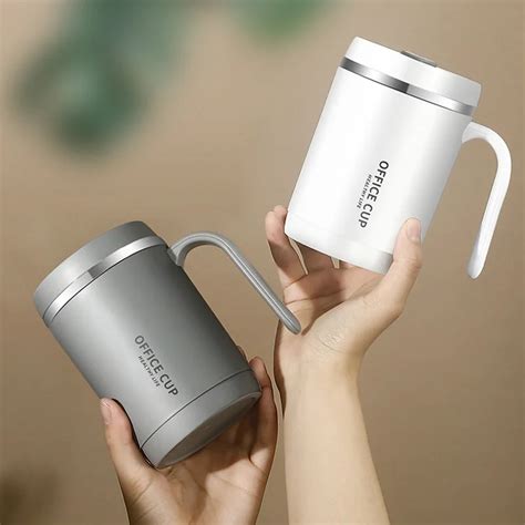 Tasse Caf Isol E En Acier Inoxydable Avec Couvercle Gobelet Double