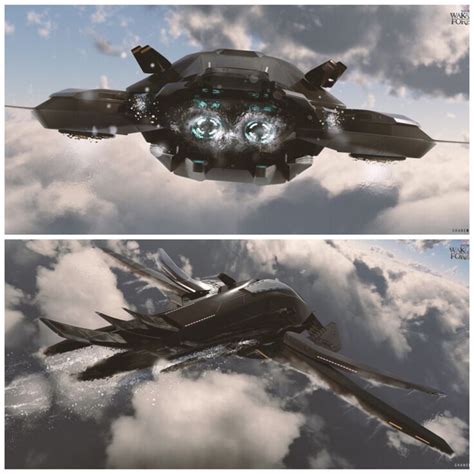 Black Panther Wakanda Forever Firefly Fighter Space Ship Concept Art