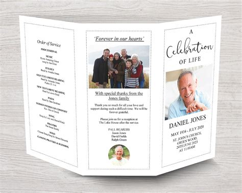 11x17 Trifold Essential Funeral Program Template – Funeral Templates