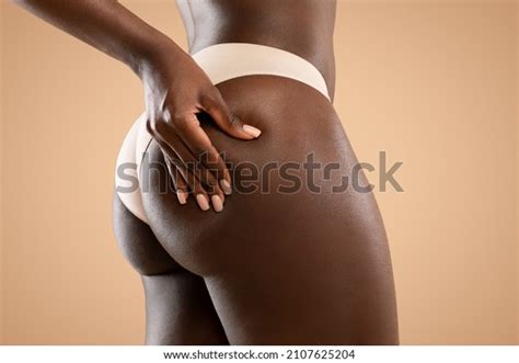 Cropped Black Woman Nude Underwear Pinching Stock Photo 2107625204 Shutterstock