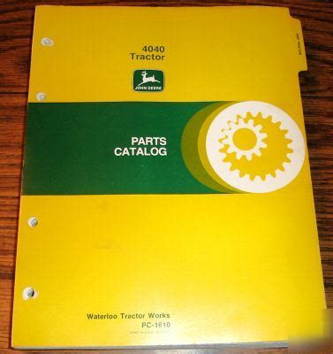 John deere 4040 tractor parts catalog jd manual book