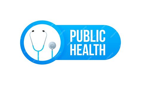 Premium Vector Public Health Badge With Stethoscope Icon Flat Vector