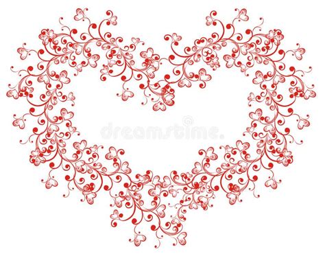 Lacy Heart Vector Illustration Stock Vector Image