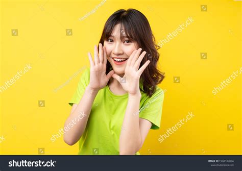 Young Asian Girl Expressions Gestures On Stock Photo 1968182866