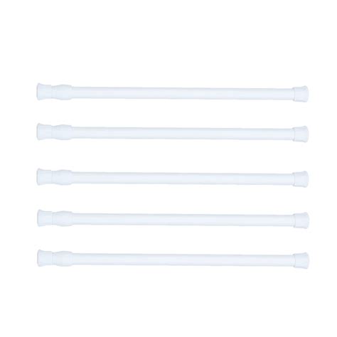 5 Pcs Tension Rod Cupboard Bars Curtain Rod Adjustable Telescopic Tension Rods (White, 40-70cm ...