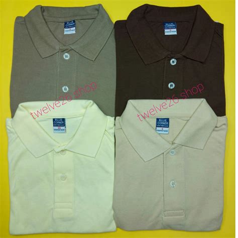 Blue Corner Polo Shirt Comfort Wear Men Unisex Plain Xs To 5xl Mocca Khaki Choco Brown Shopee