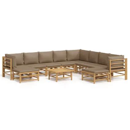 Vidaxl Bamboe Tuinset Modulaire Loungeset X X Cm Comfortabele