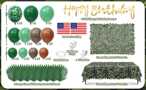 Amazon Keleno 133PCS Army Birthday Party Decorations Military Camo