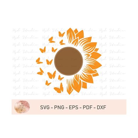 Sunflower Svg Flower Svg Files Butterfly Sunflower Svg Si Inspire