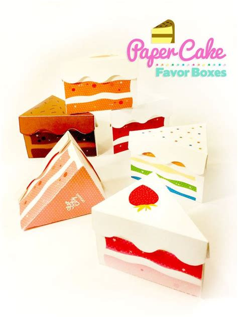 Printable Cake T Box Diy Instant Download Paper Craft Etsy Cake