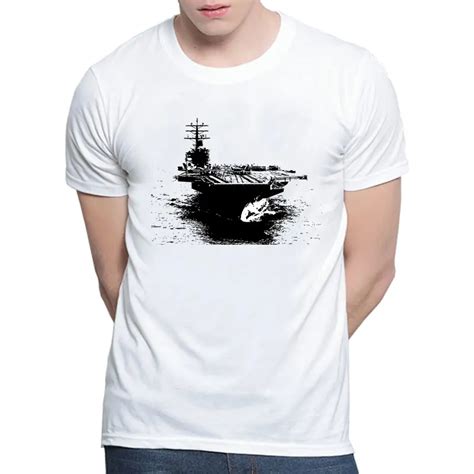 Teexpress Fashion Summer T Shirt Men Ship Aircraft Carrier Helicopter