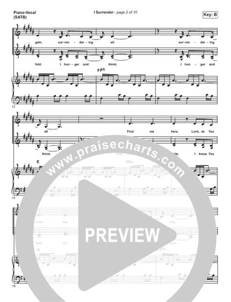 I Surrender Sheet Music PDF (Hillsong Worship) - PraiseCharts