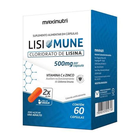 Lisimune Cloridrato De Lisina Vitamina C C Ps Maxinutri