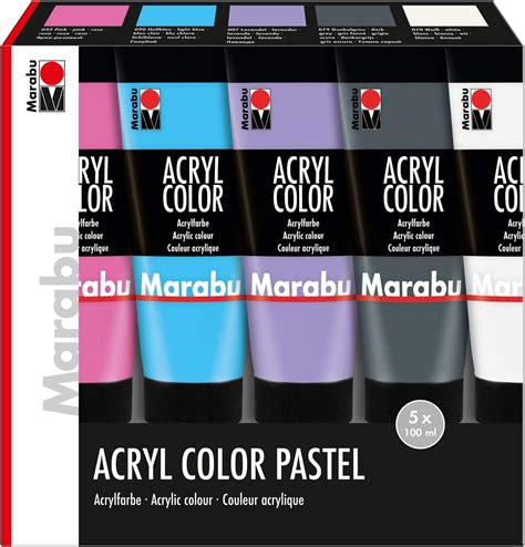 Marabu 1210000000201 Acrylfarben Set Basic Mit 18 X 36 Ml Farbe Auf