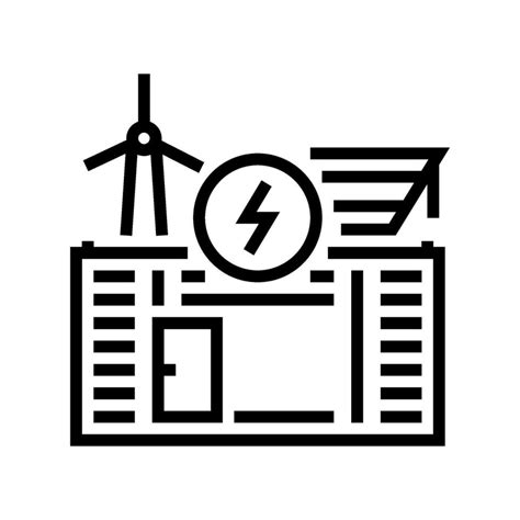 Energy Storage Environmental Line Icon Vector Illustration