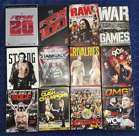 Lot Wwe Box Sets Dvds Raw Wcw And More Played Only A Couple Times Very