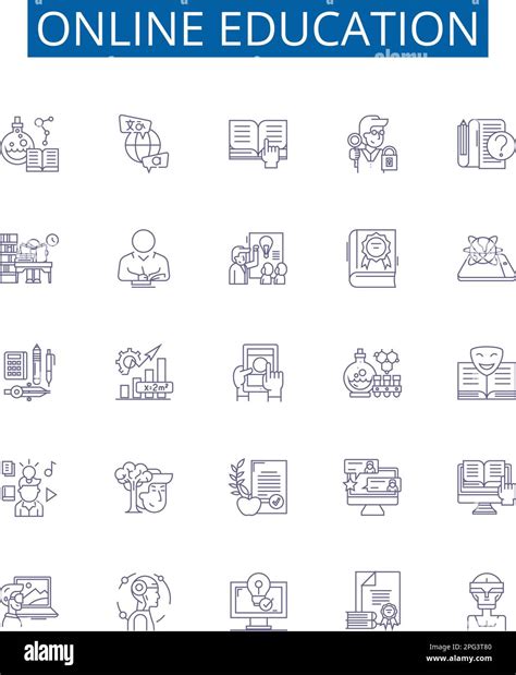 Online Education Line Icons Signs Set Design Collection Of ELearning