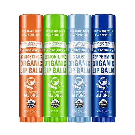 Dr Bronner S Organic Lip Balm Naked Peppermint Lemon Lime Orange