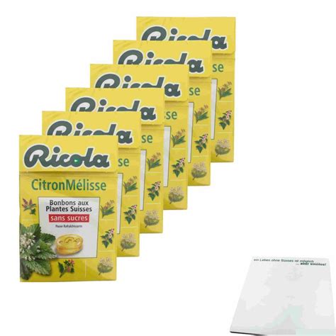 Ricola Zitronenmelisse Bonbons Ohne Zucker 6er Pack 6x50g Packung